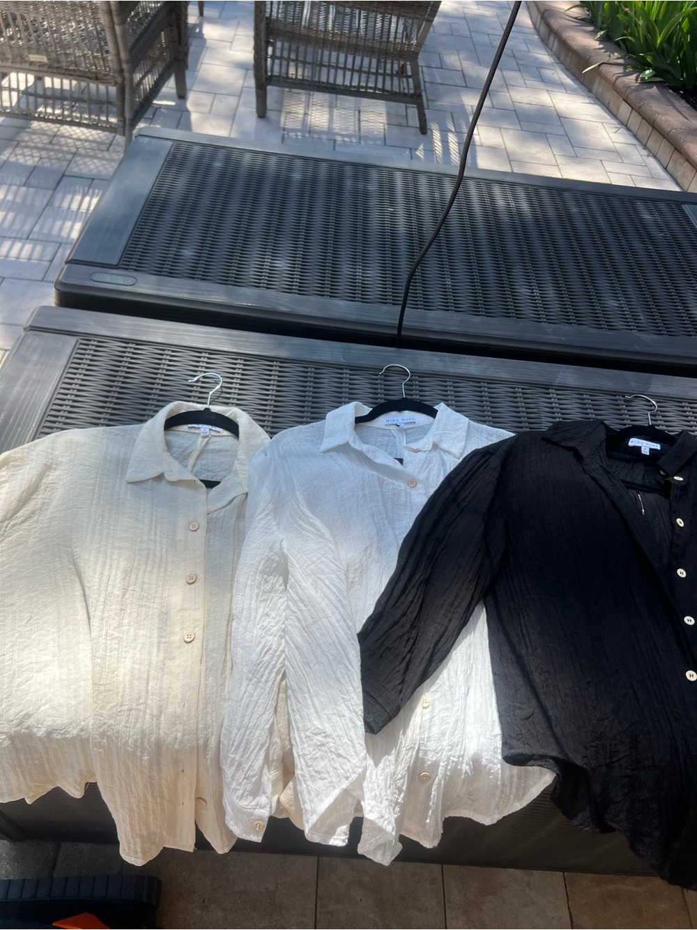 3 Miou Muse summer gauze button downs with tie knot in back